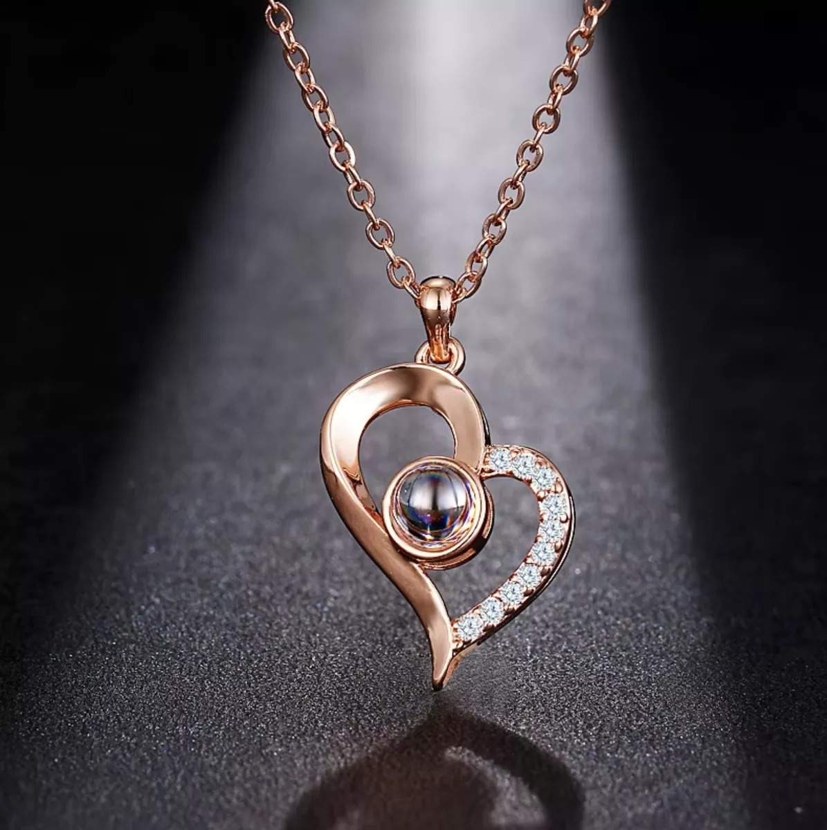 Cadena Proyecta Te Amo 100 Idiomas - Corazón Asimétrico