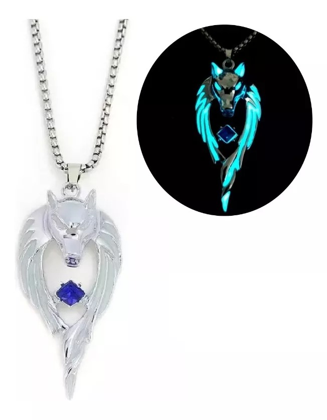 Collar Lobo Acero - Brilla en la Oscuridad