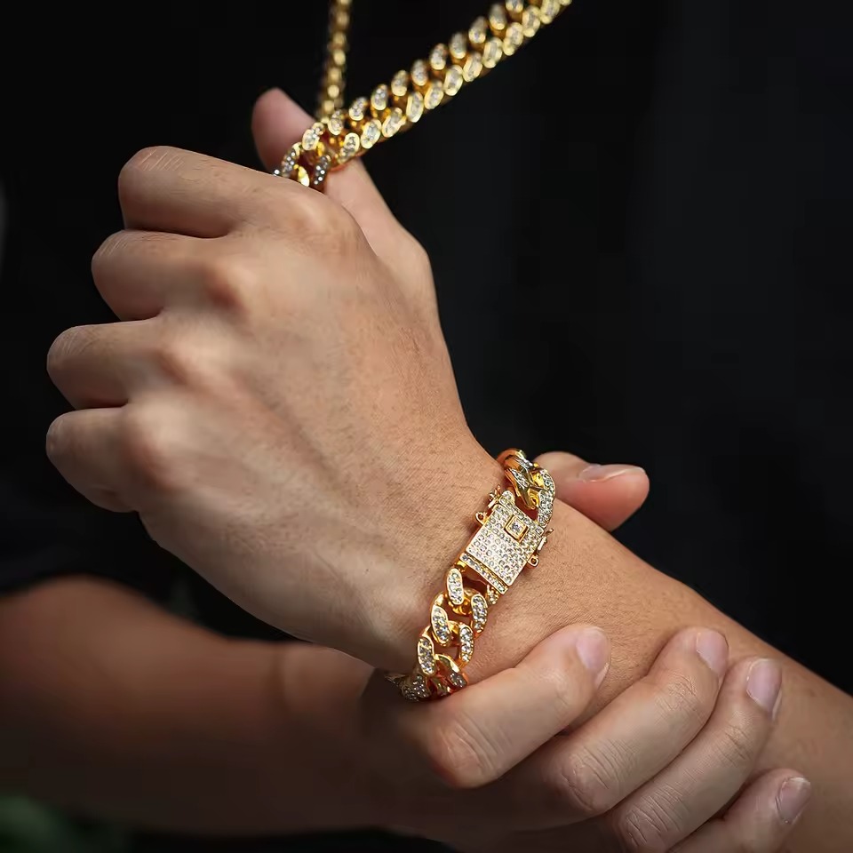 Pulseras Cubanas Iced - Simil Diamante - Image 3