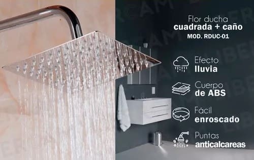 Ducha Cuadrada Inoxidable + Brazo Acabado Brillante - Image 2