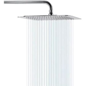 Ducha Cuadrada Inoxidable + Brazo Acabado Brillante