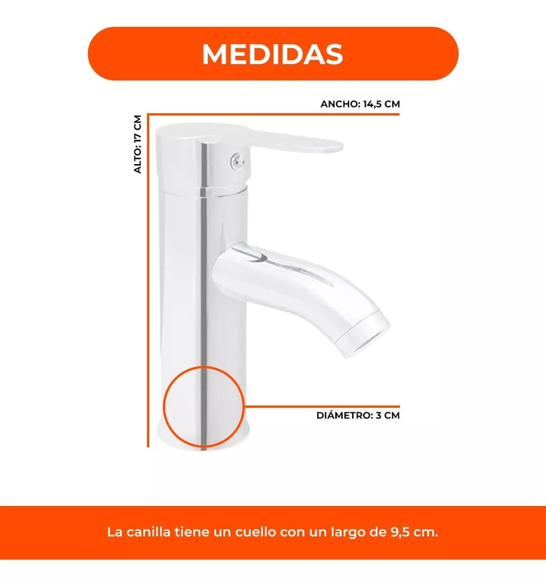Canilla Monocomando Redonda Alta - Image 4