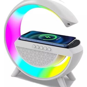 Parlante Lampara y Cargador Inalámbrico Bluetooth Radio Fm