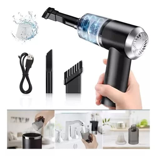 Mini Aspiradora Sopladora Portátil Usb Recargable 3 En 1 Color Negro - Image 2