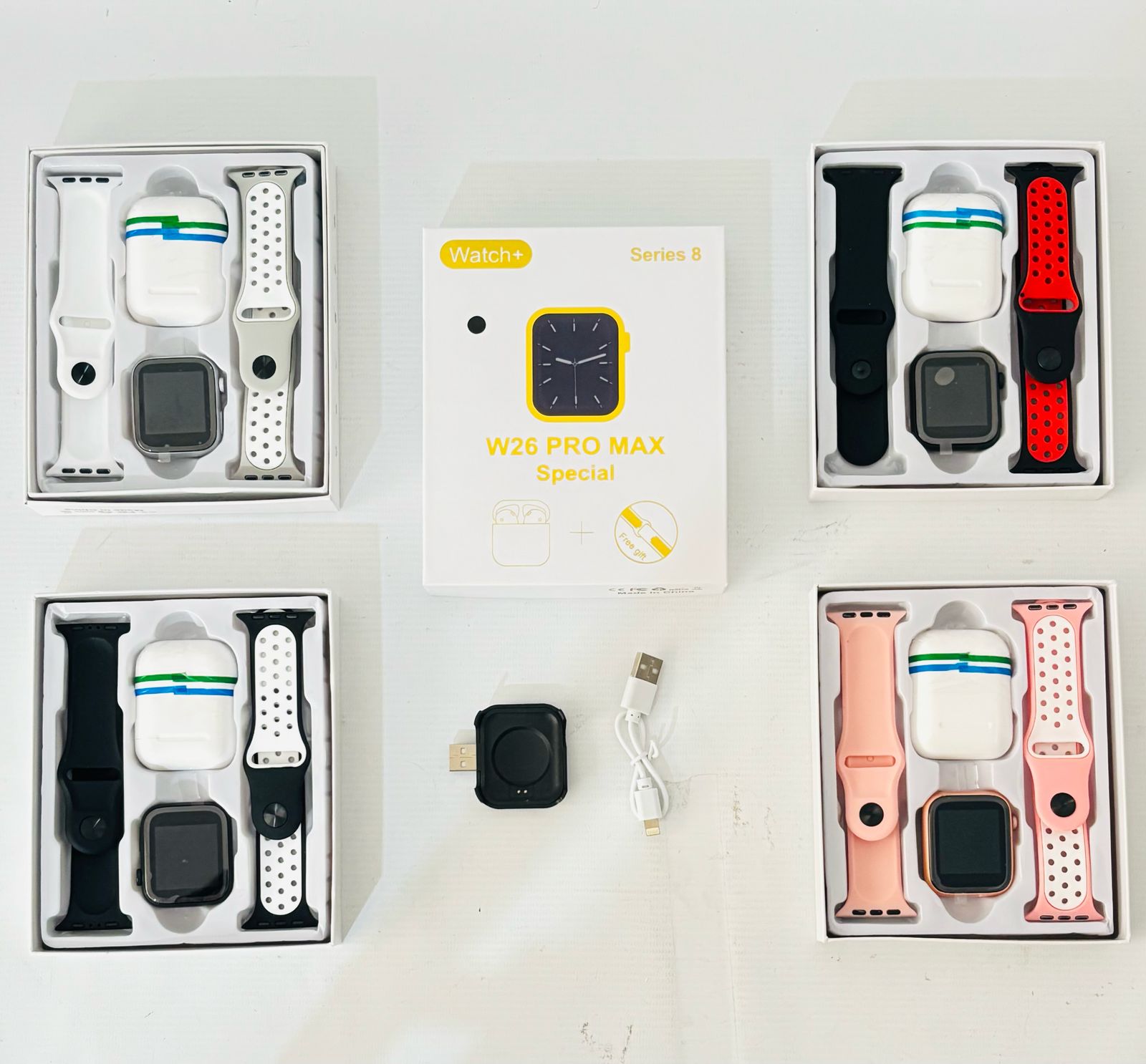 Combo Reloj Smartwatch W26 PRO + Auriculares + 2 Mallas