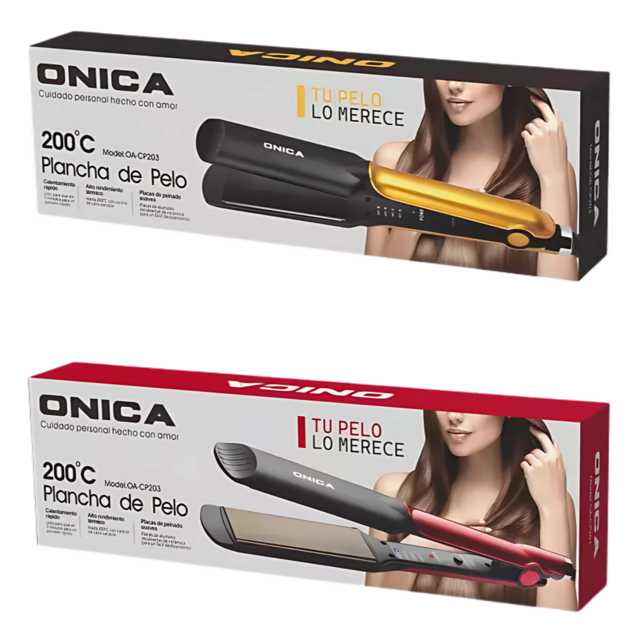 Plancha de Pelo Onica Rosa y Dorada