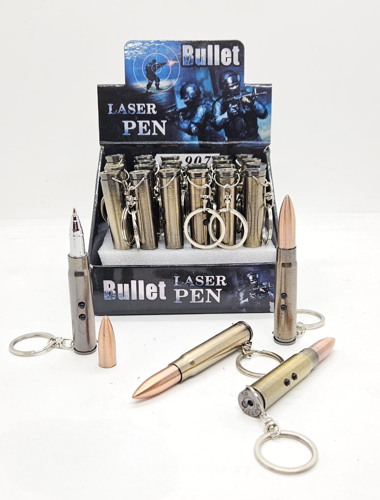 Llavero Bala 3 en 1 – Láser y Linterna