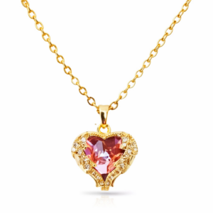 Collar Alas Angel Corazón Bañado en Oro 18K